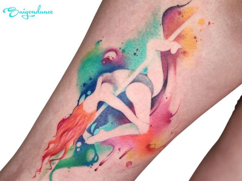 Hình xăm silhouette múa cột đẹp