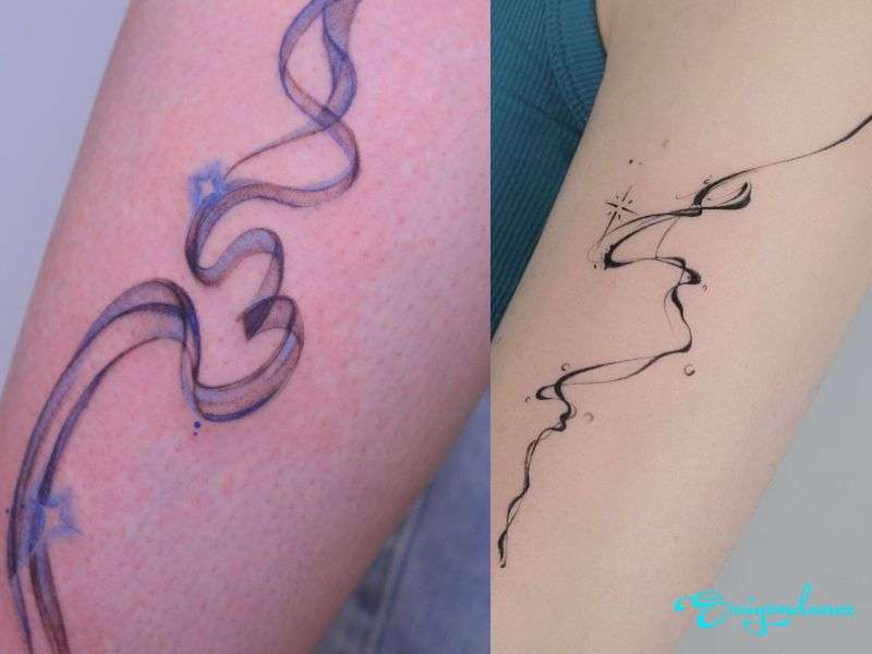 Hình xăm dây ruy băng xinh